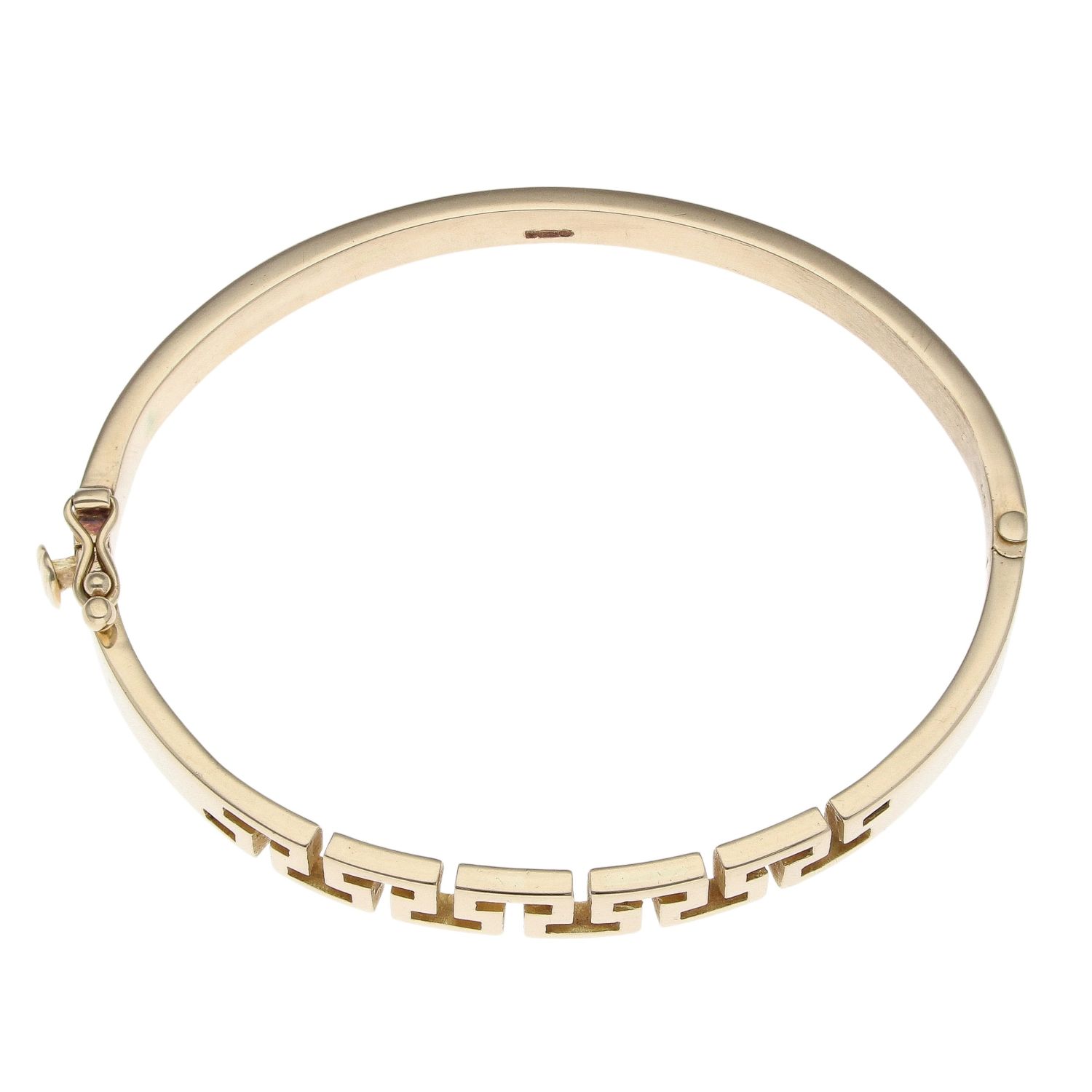9ct Yellow Gold Greek Key Hinged Bangle RAMS971348334001 | Ramsdens ...