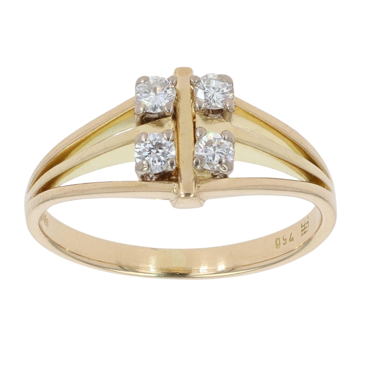 18ct Yellow Gold 0.20ct Diamond Four Stone Ring RAMS180346546003 ...
