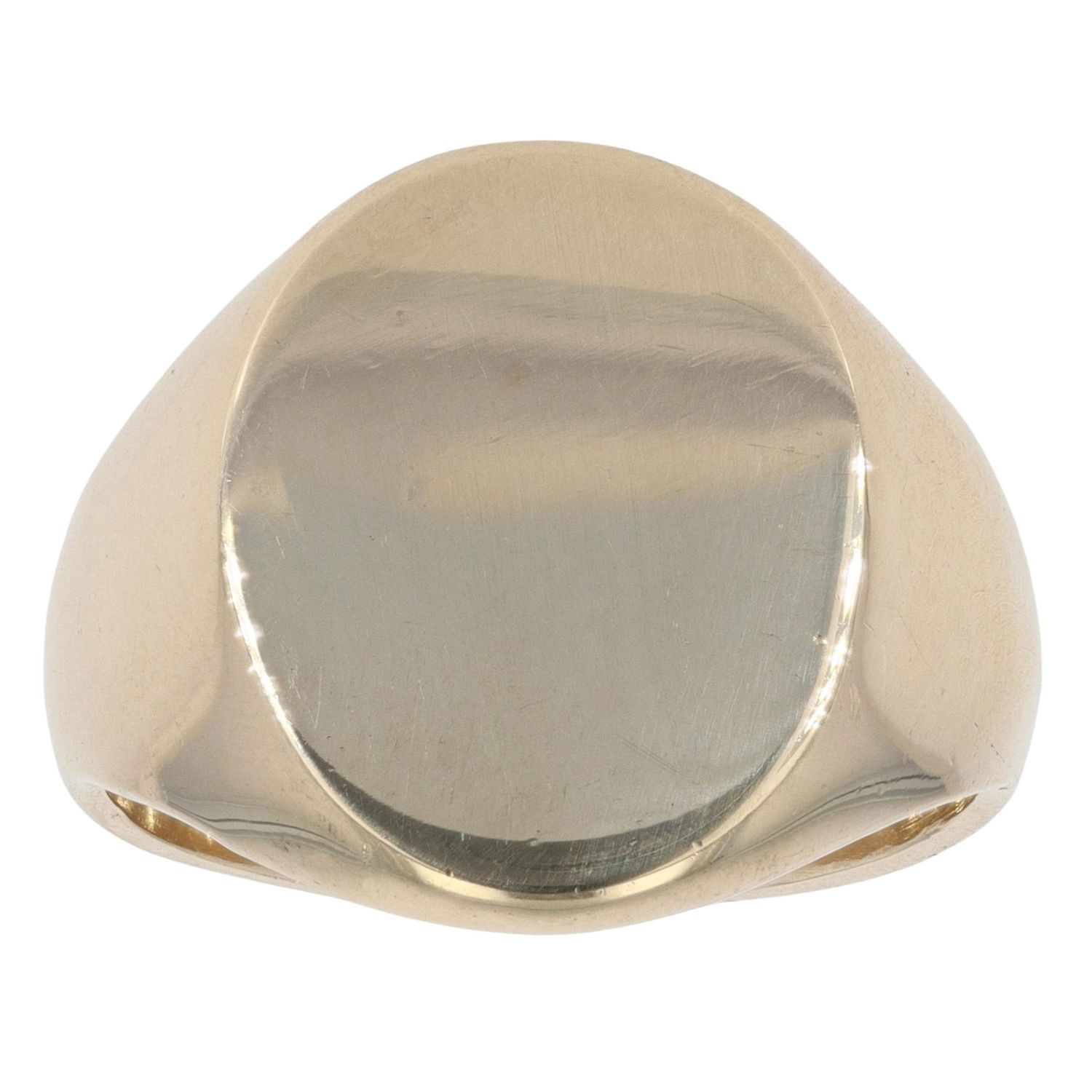 9ct Yellow Gold Plain Oval Signet Ring RAMS961361087002 | Ramsdens ...