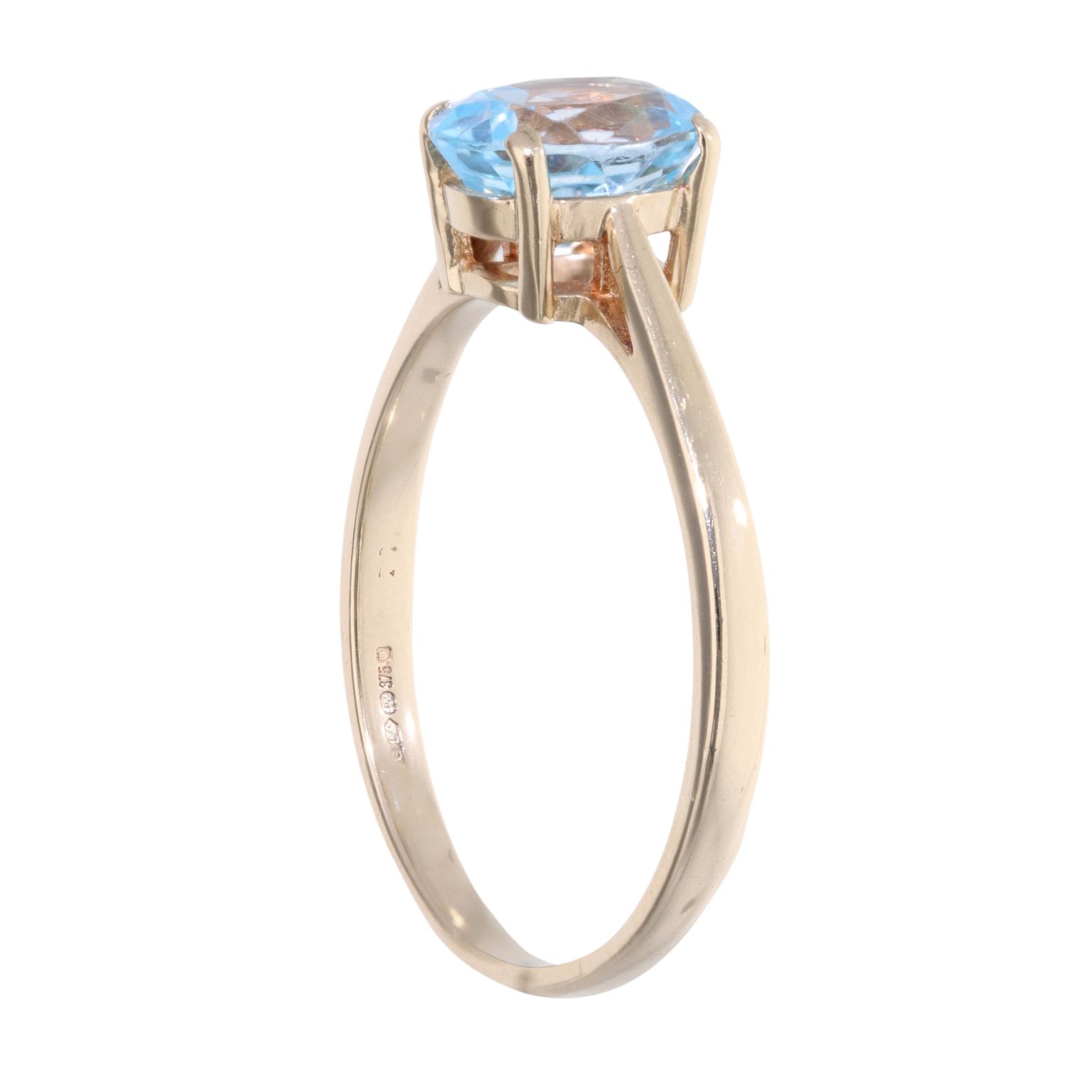 Oval 9 x 7mm Flinders Island White Topaz Necklace ~ Yellow Gold main image 1