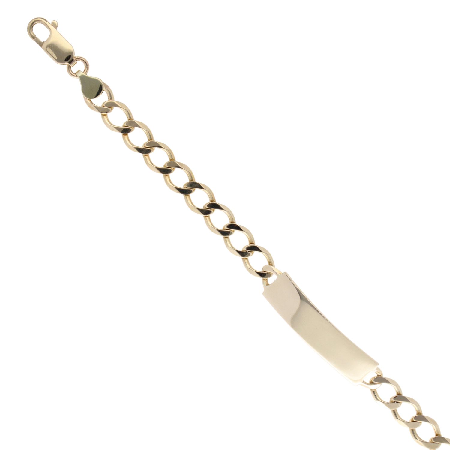 9kt Yellow Gold 19cm ID Bracelet (Gold)