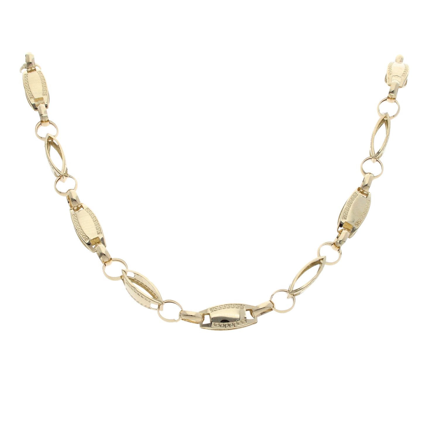 14ct Yellow Gold Greek Key Chain 24