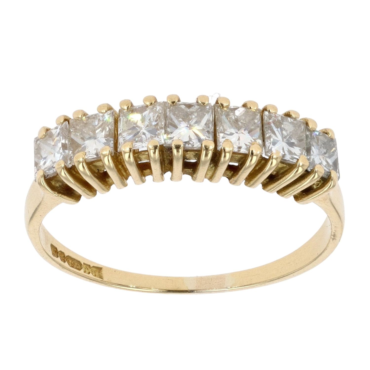 18ct Yellow Gold 1.25ct Princess Cut Diamond Eternity Ring ...