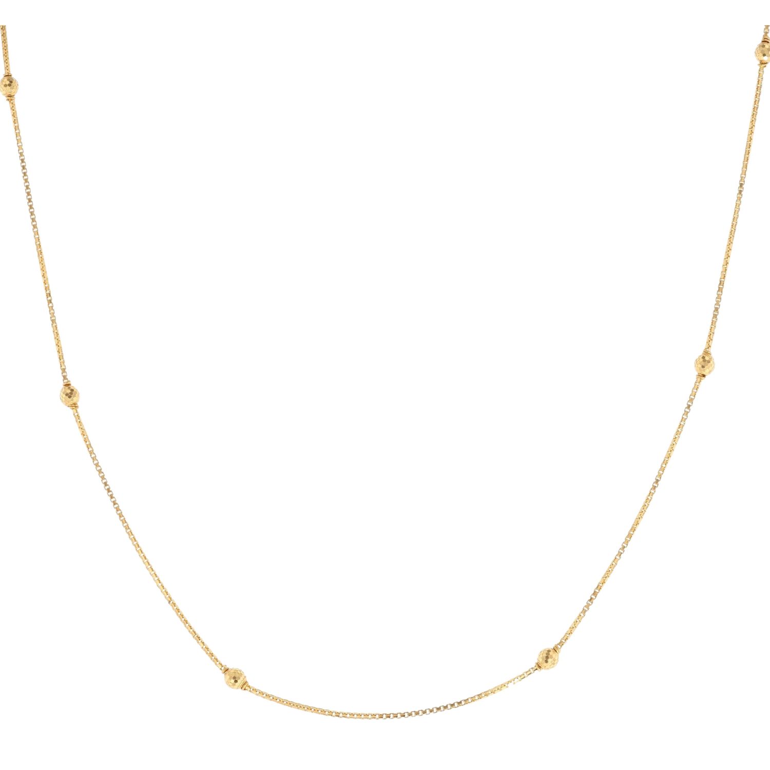 22ct Yellow Gold Disco Bead Fancy Chain 16