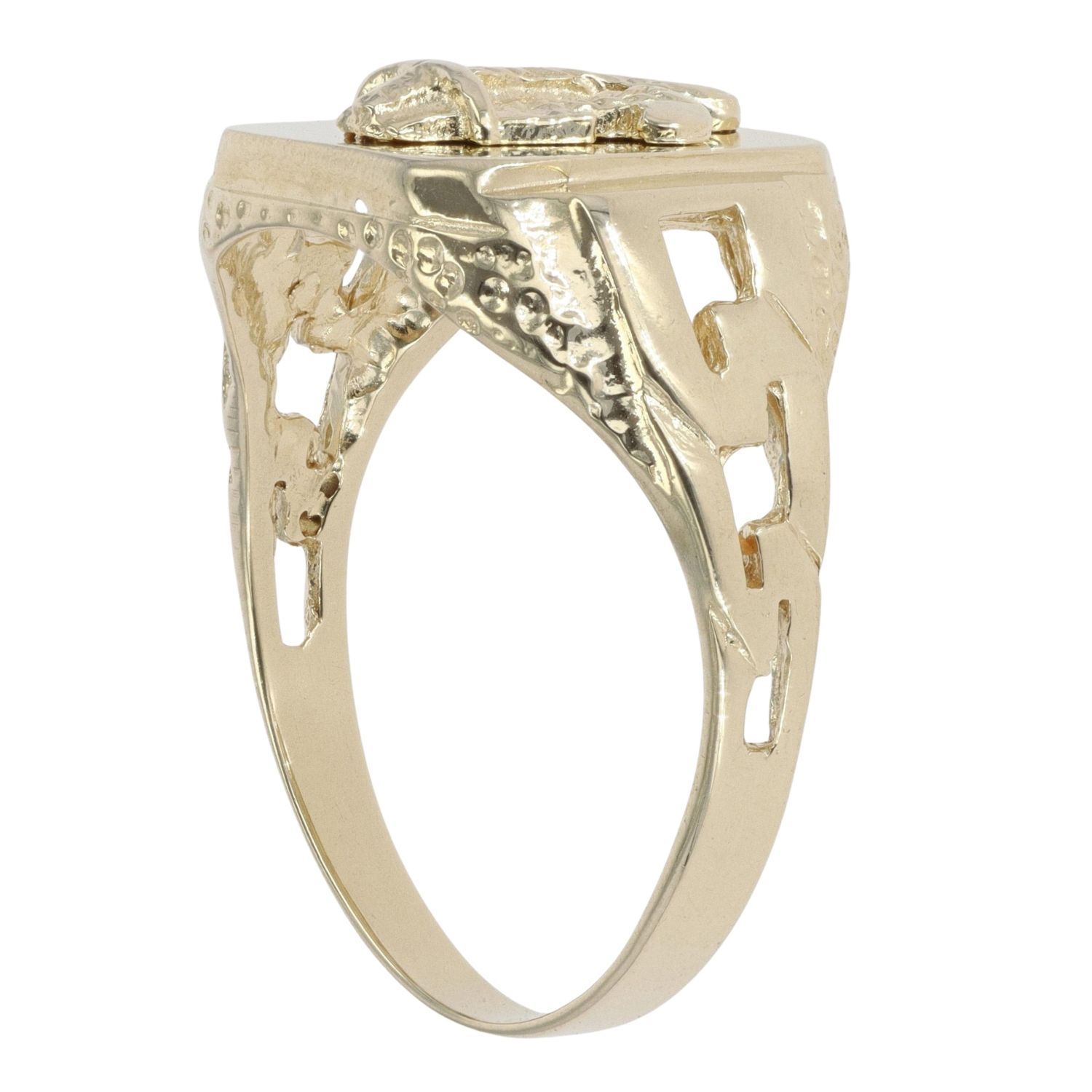 9ct Yellow Gold Welsh Feathers Signet Ring RAMS746351053005 | Ramsdens ...