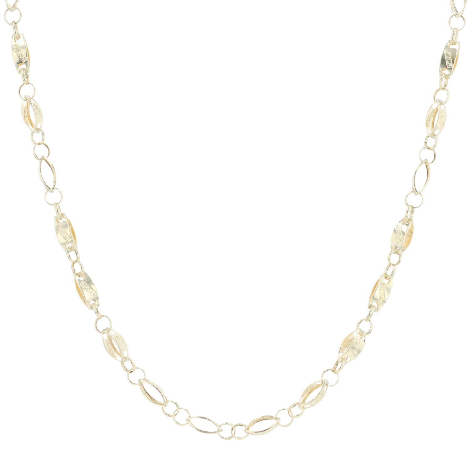 14ct Yellow Gold Greek Key Chain 18
