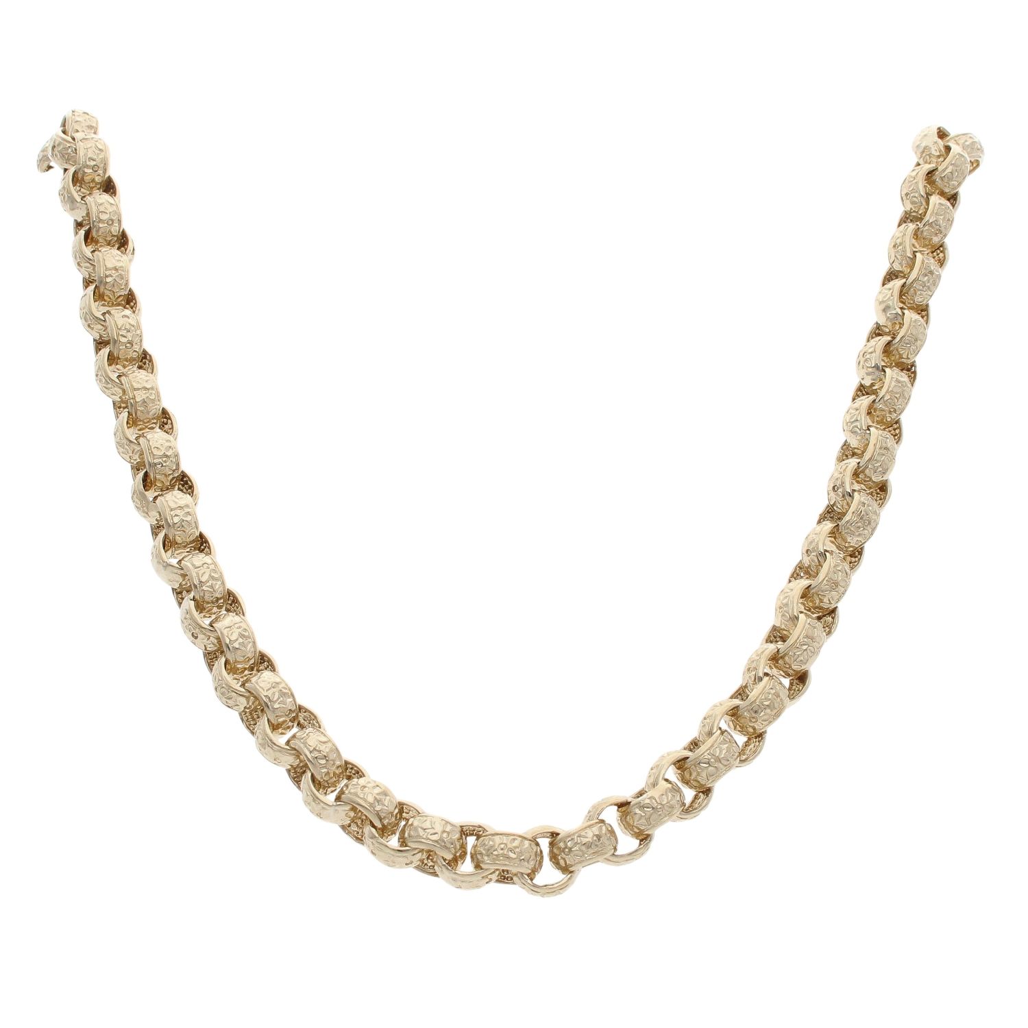 9ct Yellow Gold Patterned Belcher Chain 26