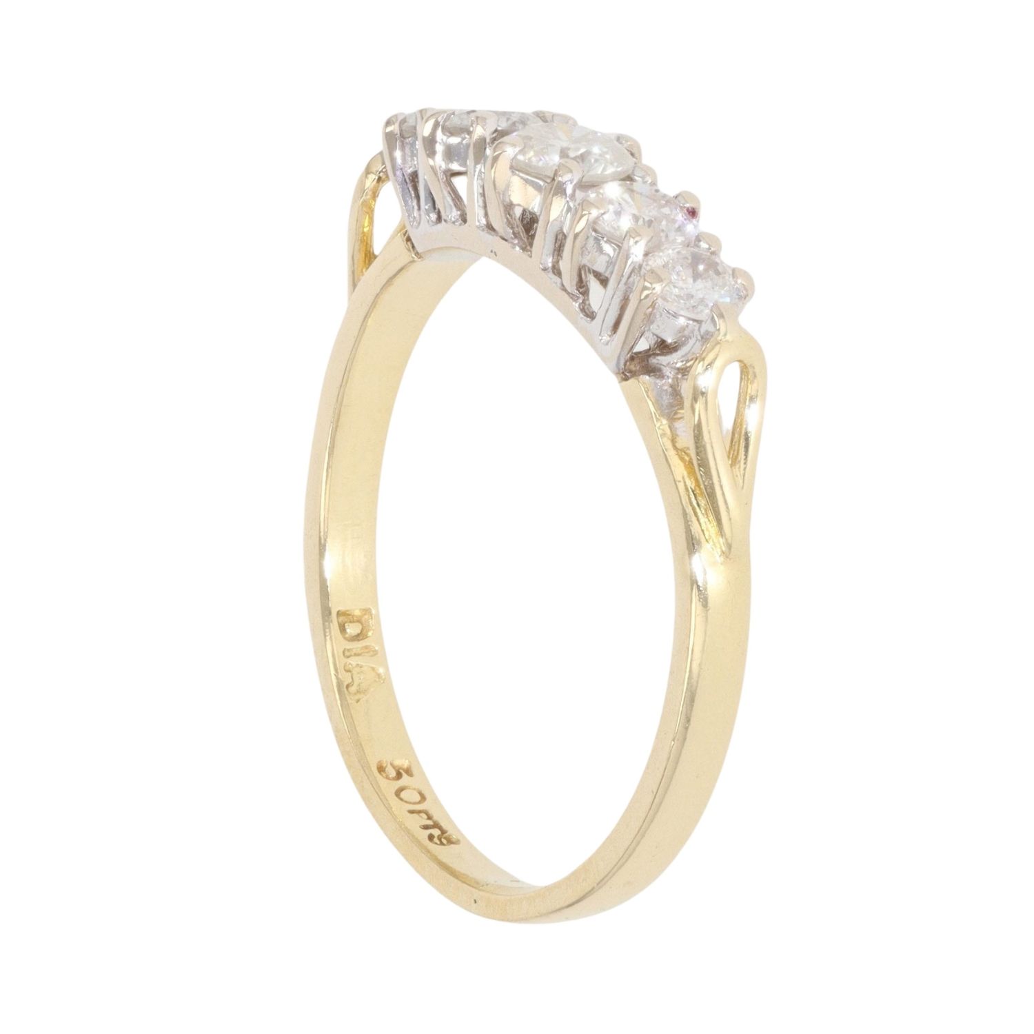 Five Diamond Ring ~ 18ct Yellow Gold