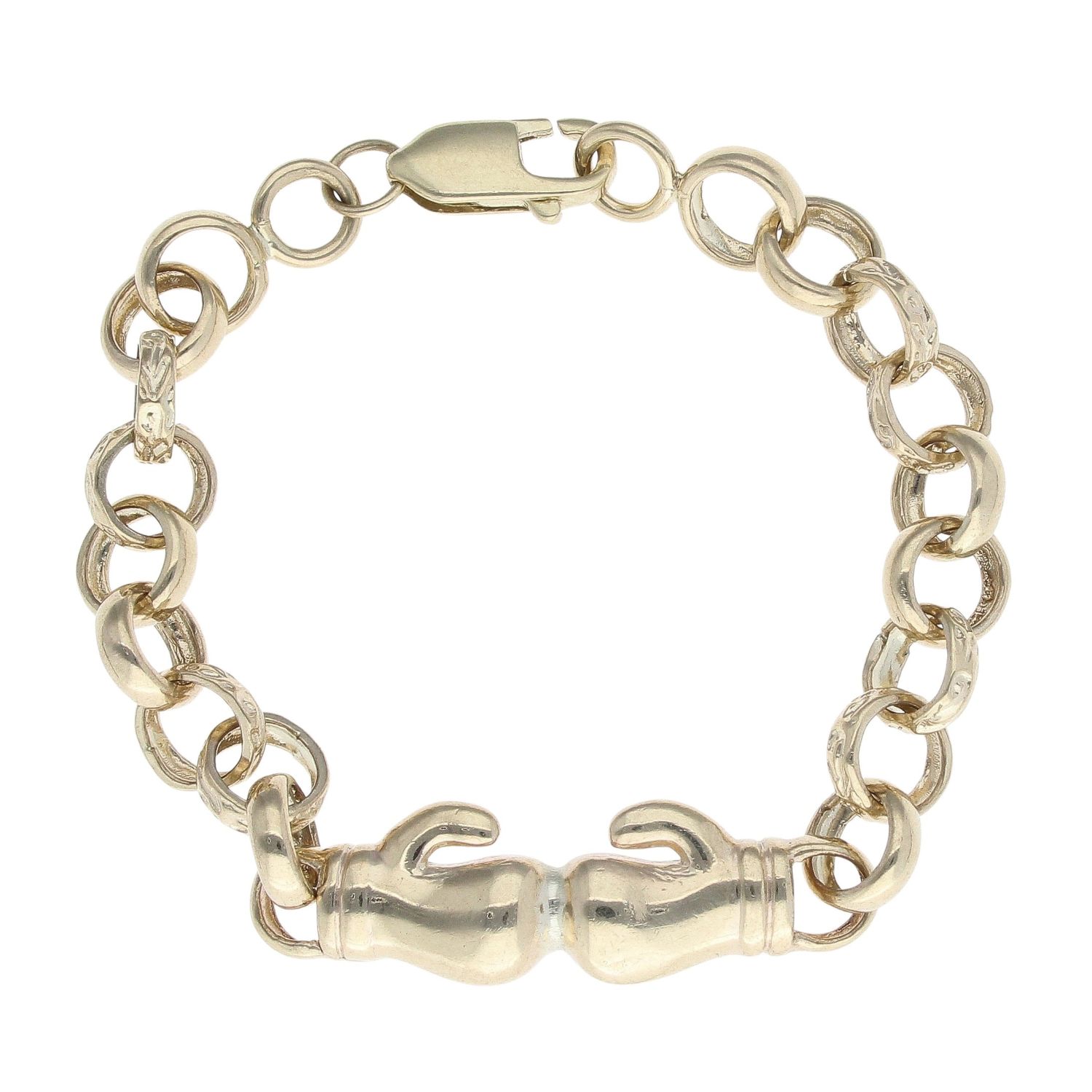 9ct Yellow Gold Boxing Glove Belcher Bracelet 6" RAMS208301238601