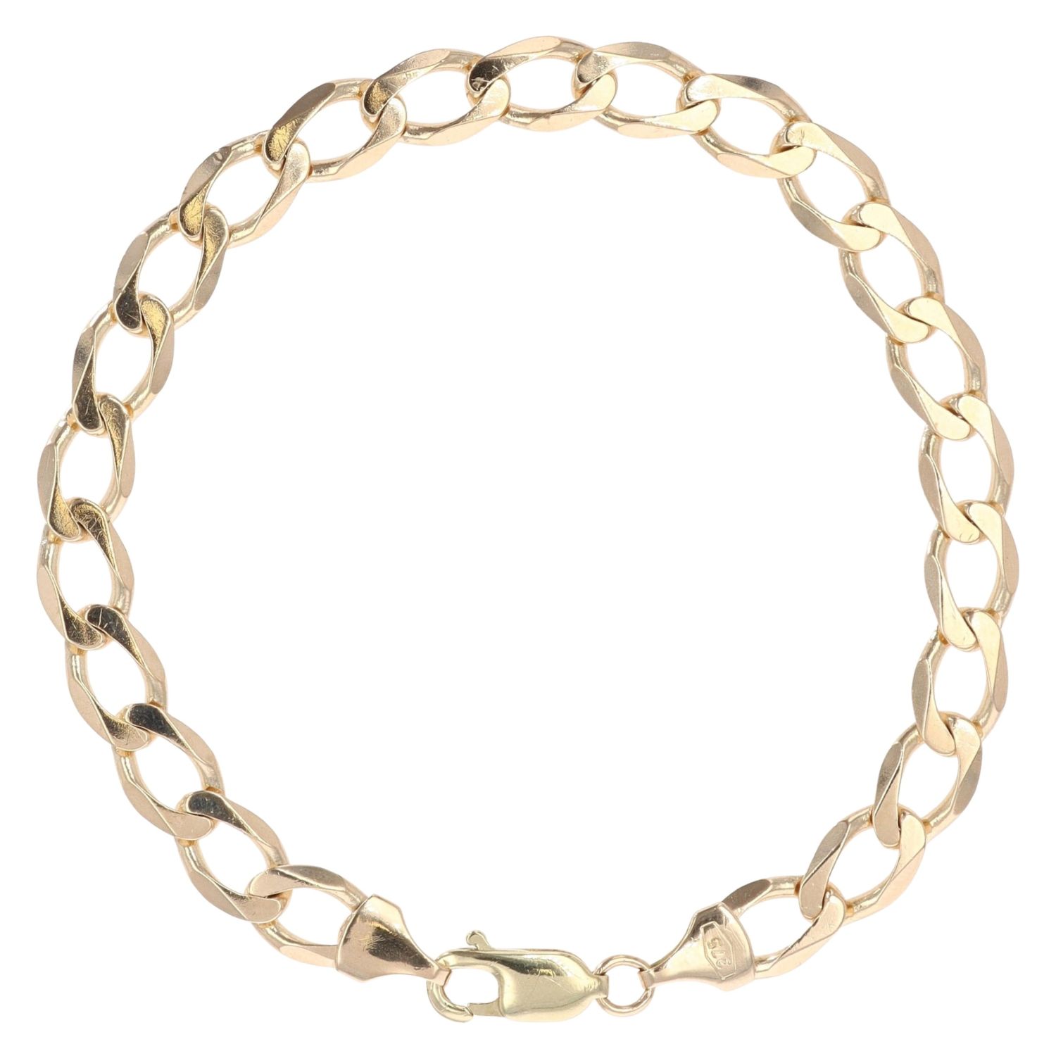 8.2mm 10k Yellow Gold Curb Bracelet
