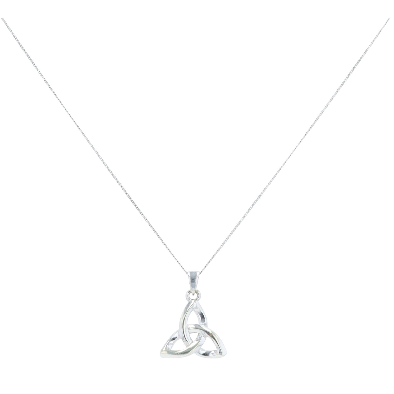 9ct White Gold Celtic Pendant And Chain 16