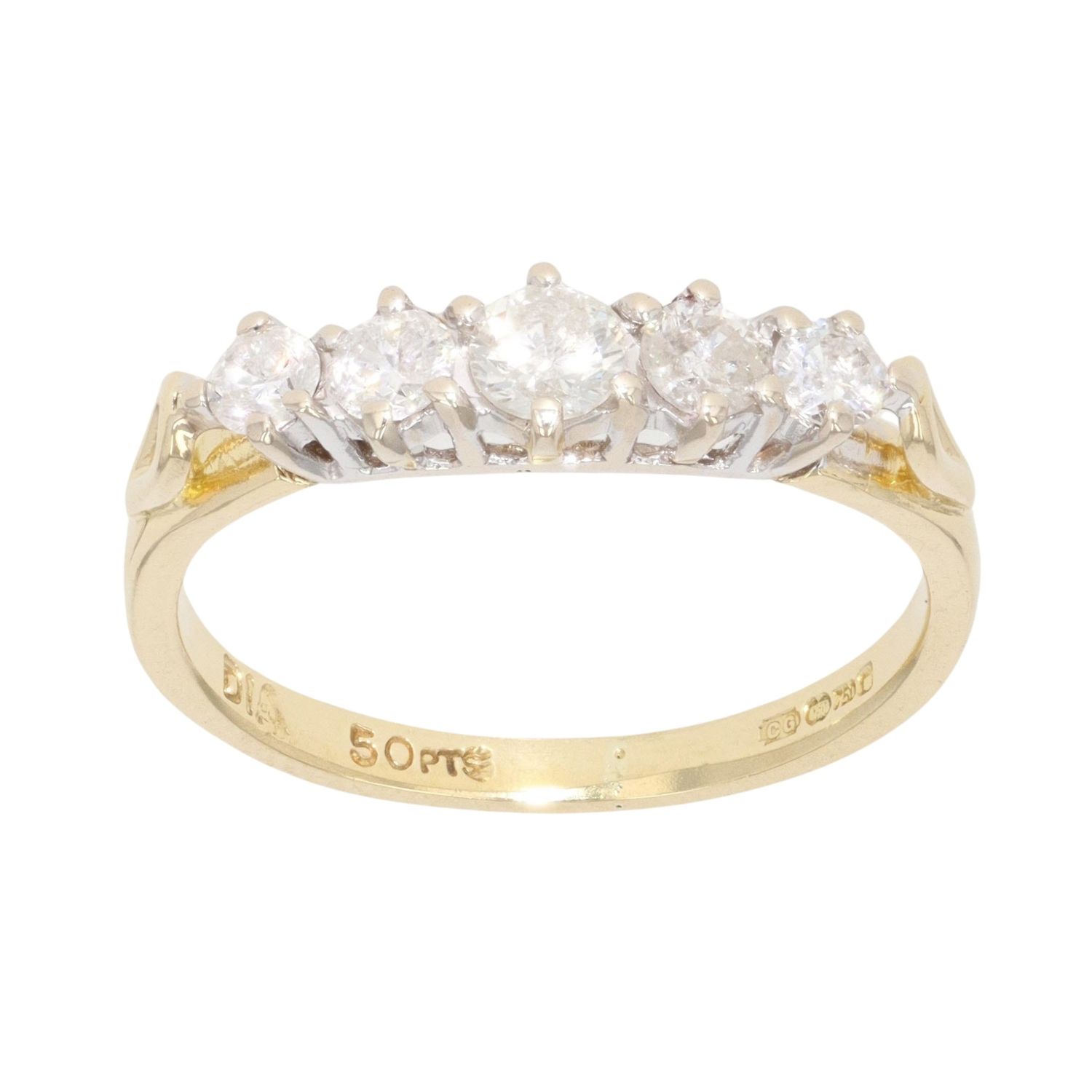 Five Diamond Ring ~ 18ct Yellow Gold main image 1