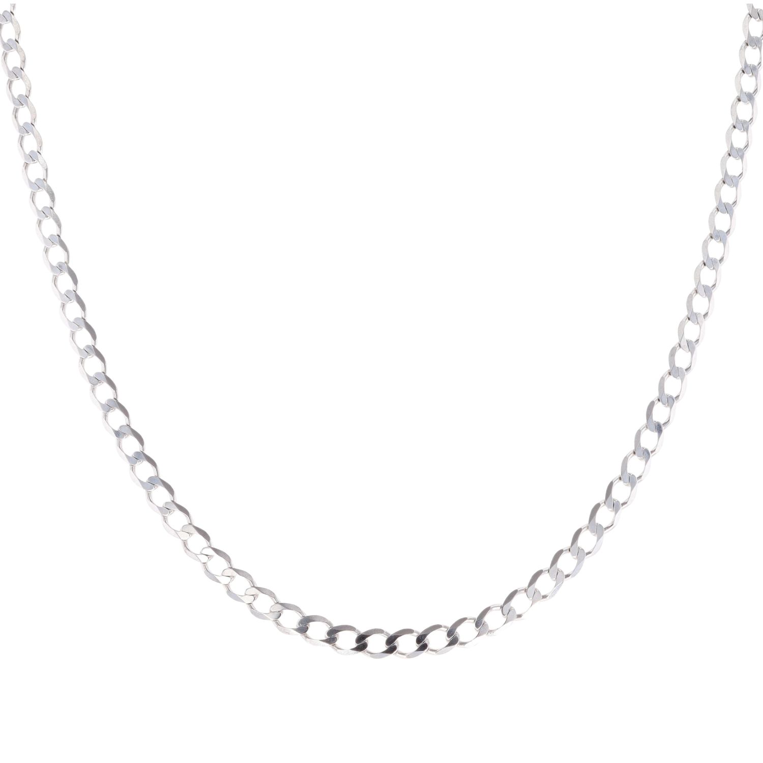 9ct white gold curb chain store