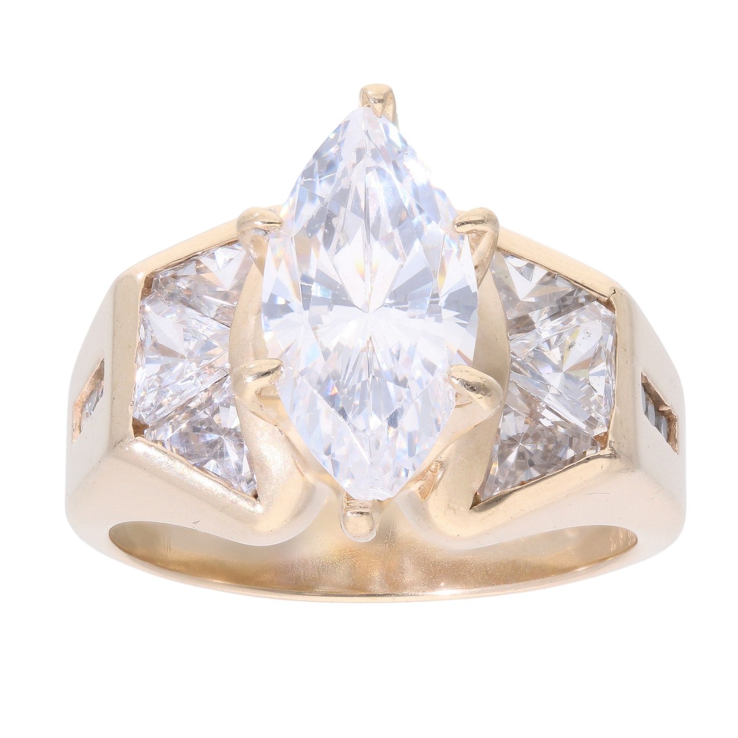 14ct Yellow Gold Cubic Zirconia Marquise Ring RAMS716303107010 ...