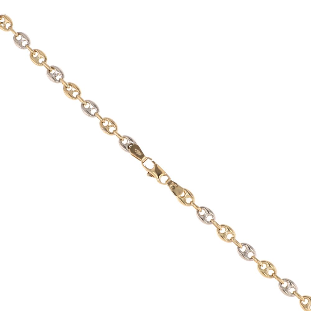 18ct Yellow And White Gold Button Chain 24