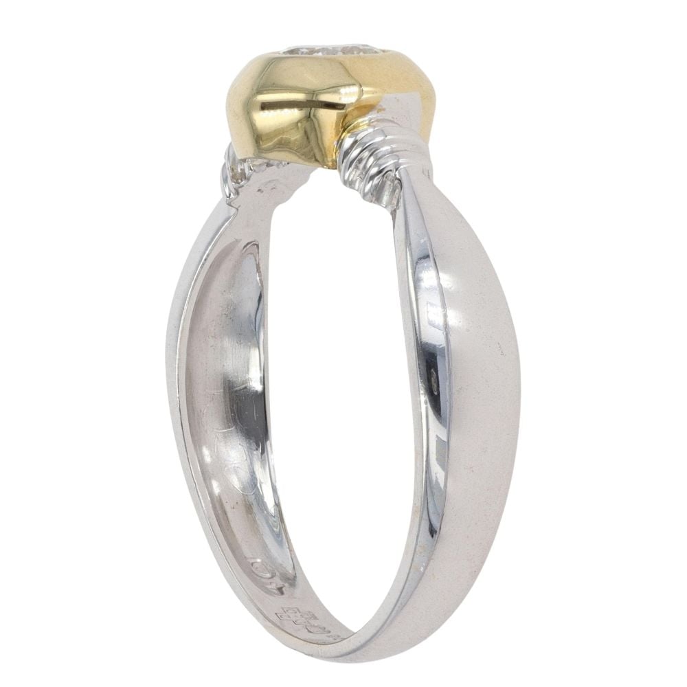 18ct Yellow and White Gold 0.40ct Diamond Solitaire Ring