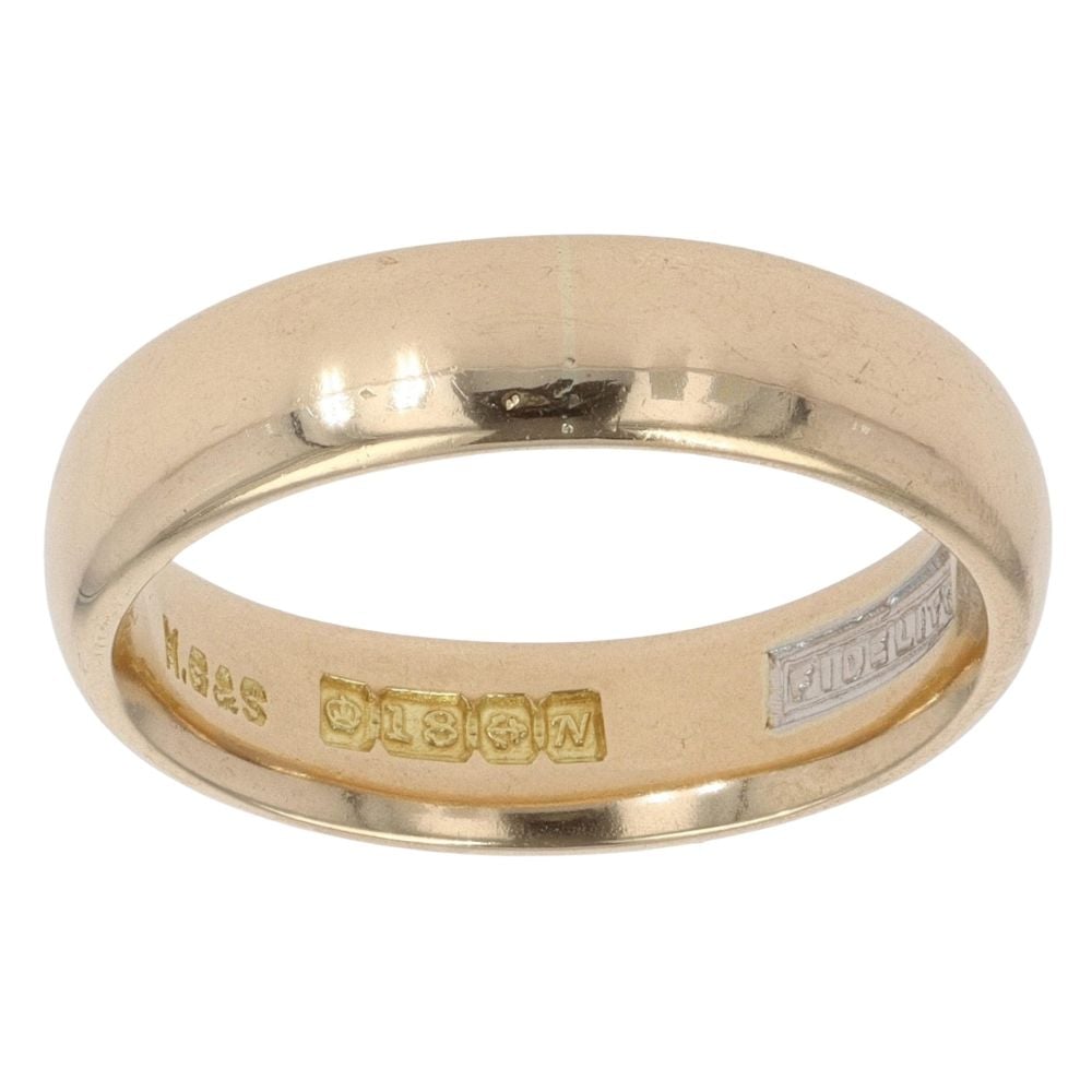 18ct Yellow Gold Court Wedding Ring 4mm