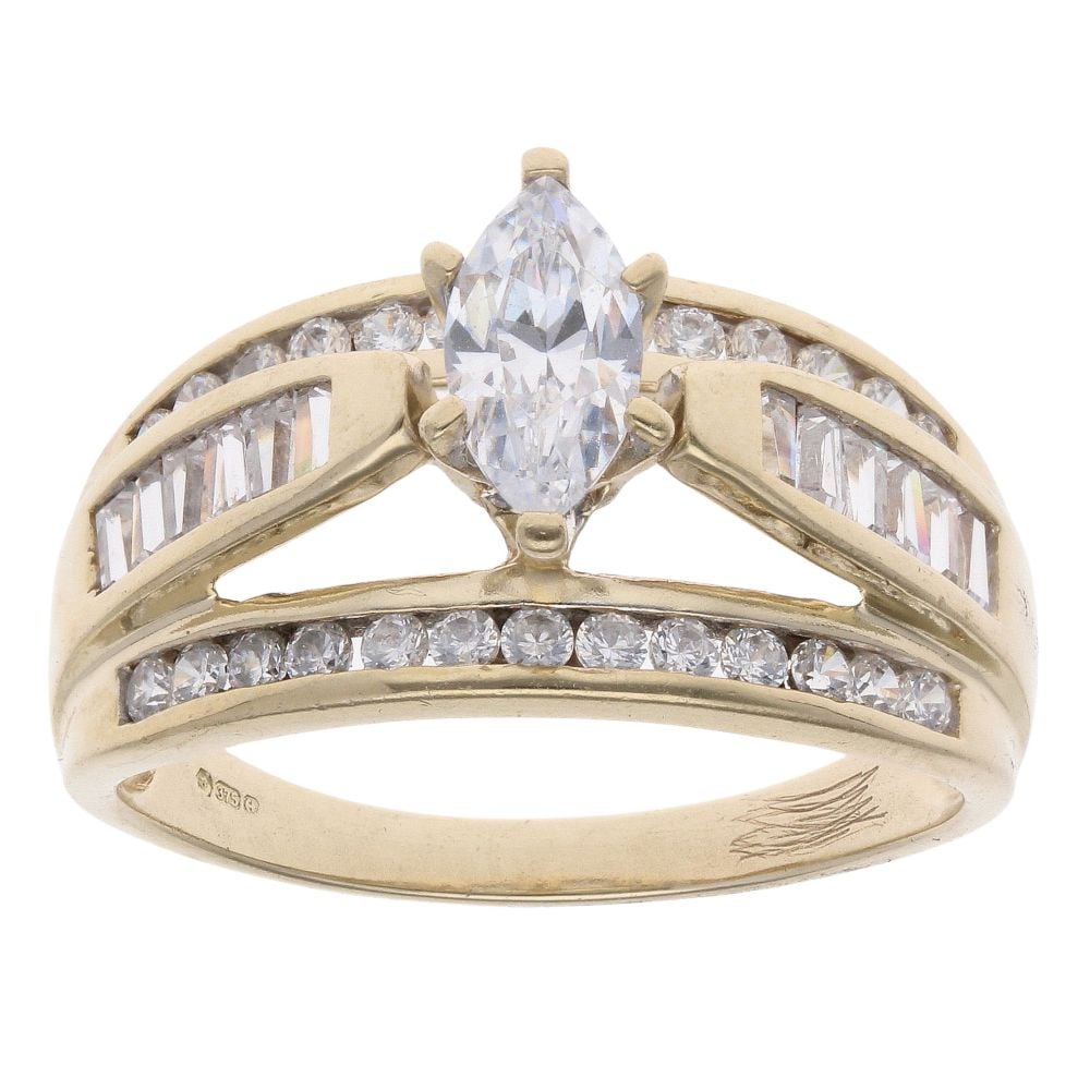9ct Yellow Gold Cubic Zirconia Fancy Ring