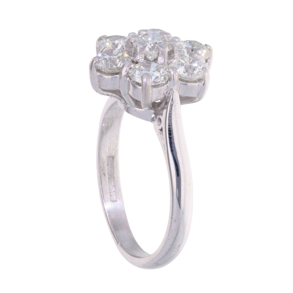 18ct White Gold 1.96ct Diamond Cluster Ring
