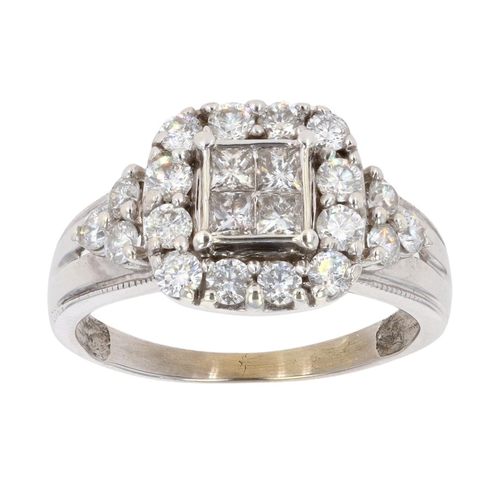 9ct White Gold 0.15ct Diamond Cluster Ring