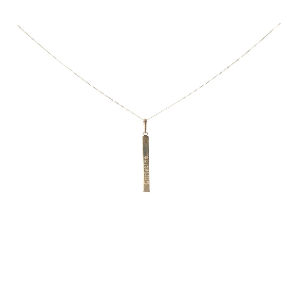 9ct Yellow Gold Personalised Bar Necklace