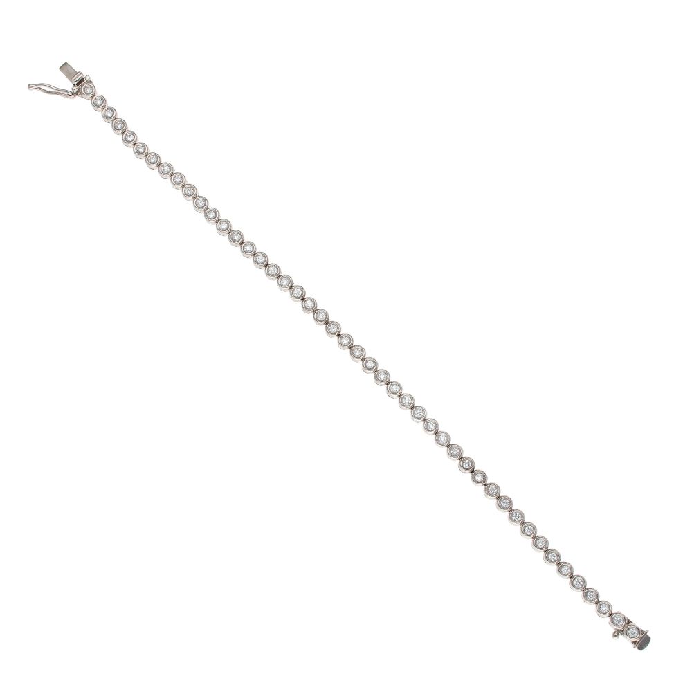 18ct White Gold Brilliant Cut 1.30ct Diamond Tennis Bracelet 7"
