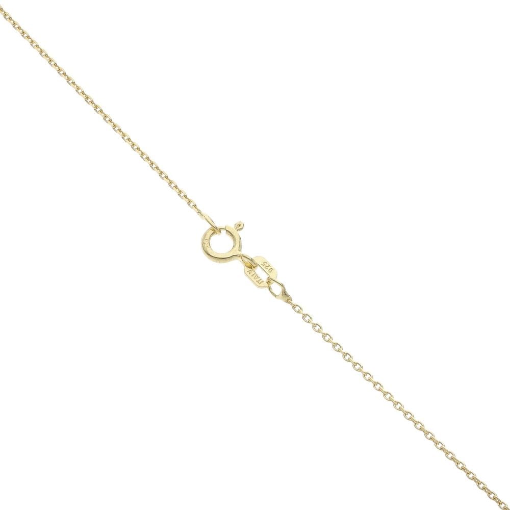 Gold Plated Silver Cubic Zirconia Cross Pendant And Chain 18"