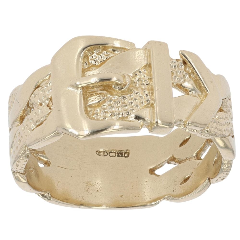 9ct Yellow Gold Plaited Buckle Ring