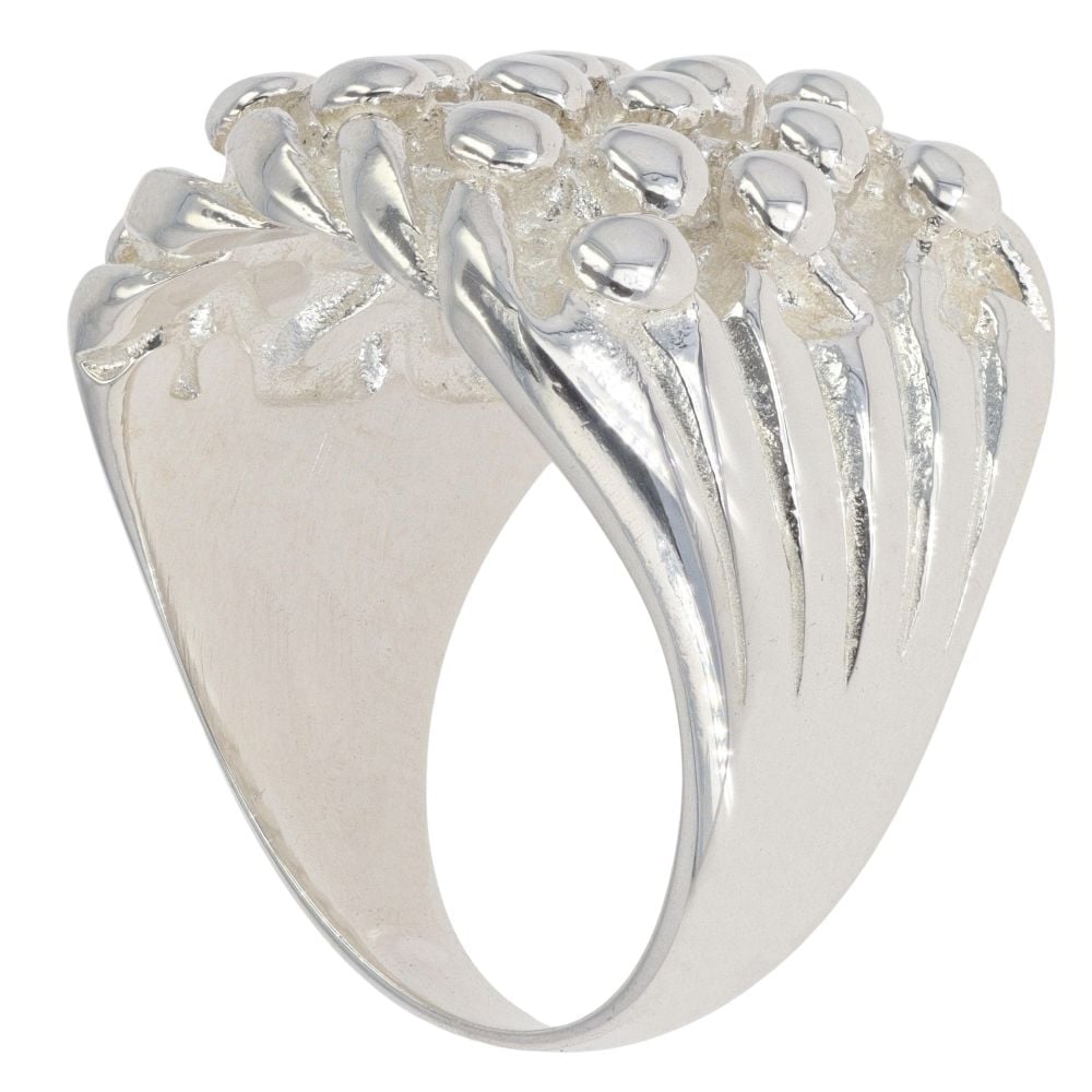Silver Five Row Keeper Ring By Icesia