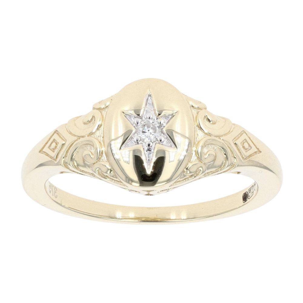 9ct Yellow Gold 0.05ct Diamond Ring