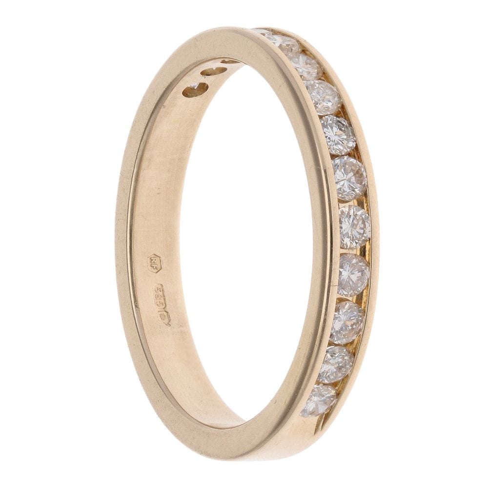 14ct Yellow Gold 0.45ct Brilliant Cut Diamond Half Eternity Ring