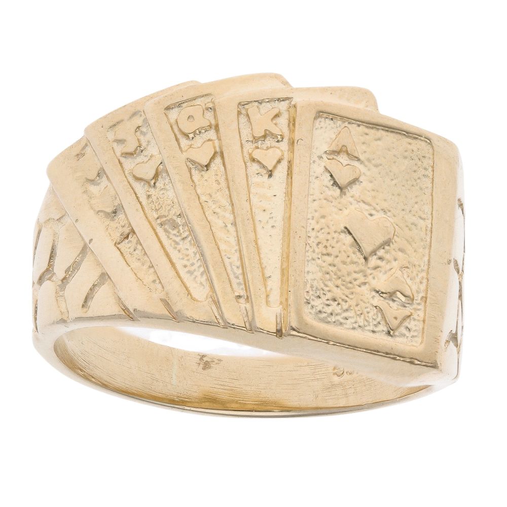 9ct Yellow Gold Deck of Cards Ring Ramsdens Jewellery