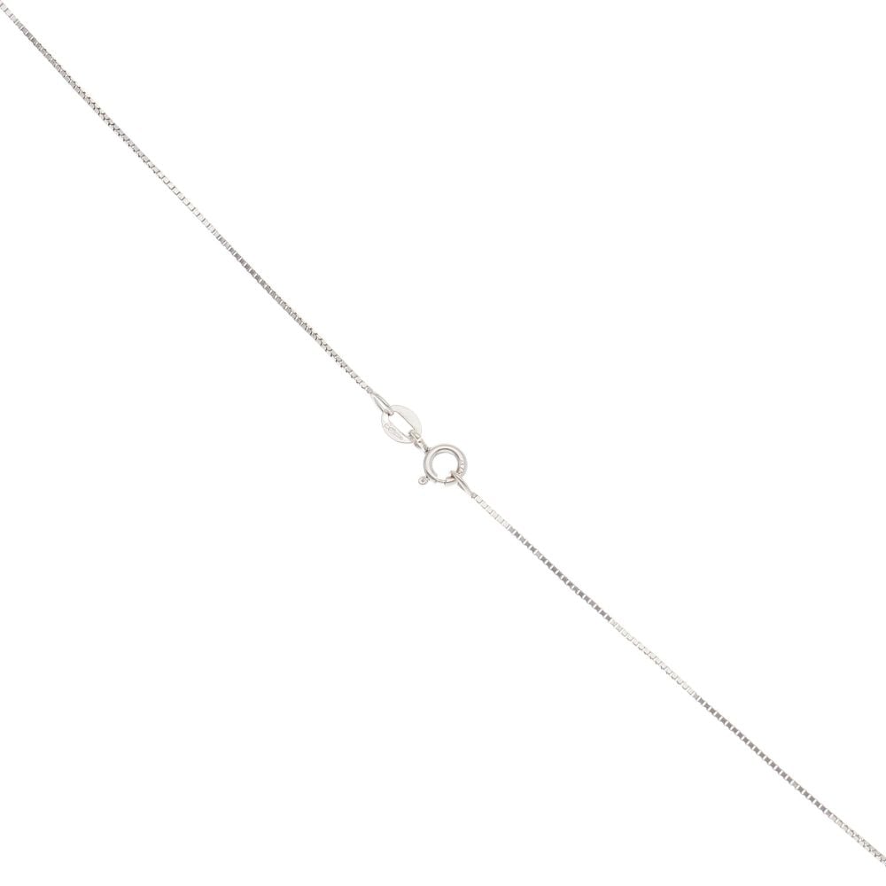 9ct White Gold Cubic Zirconia Cluster Pendant And Chain 18"