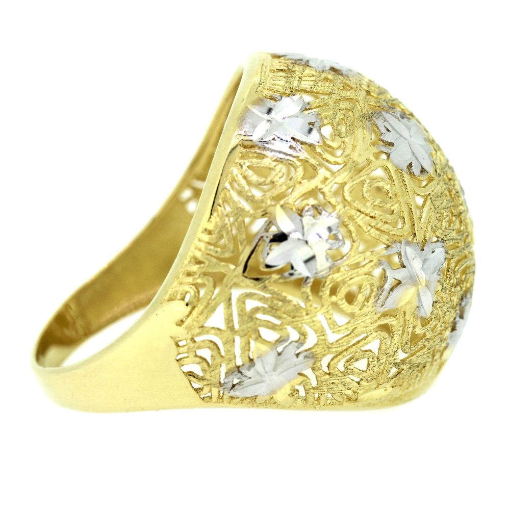 14ct Yellow And White Gold Fancy Ring