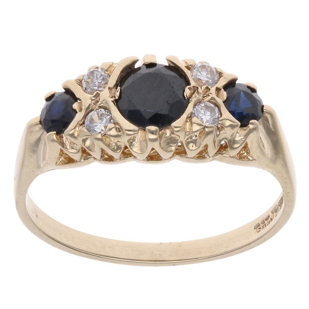 9ct Gold Cubic Zirconia Heart Dress Ring main image 0