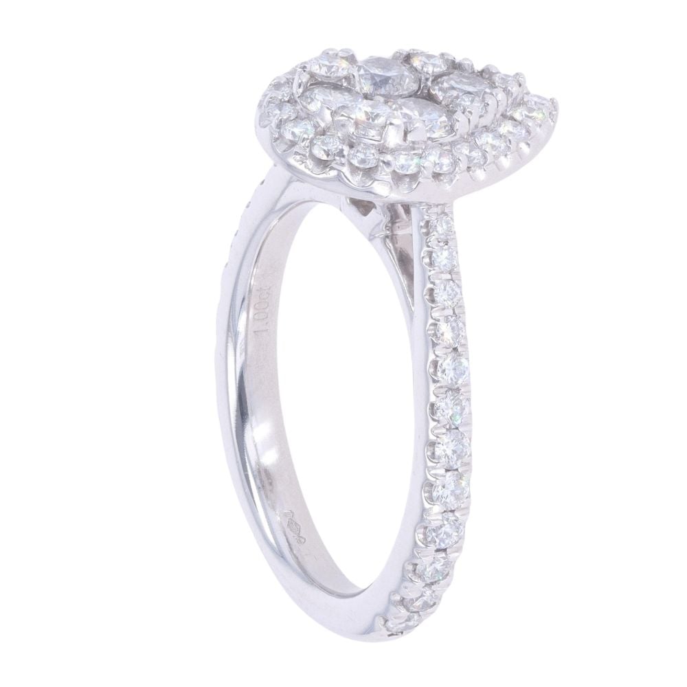 Platinum 1.00ct Diamond Cluster Ring