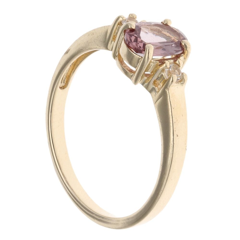 18ct Yellow Gold Smoky Quartz And Cubic Zirconia Ring