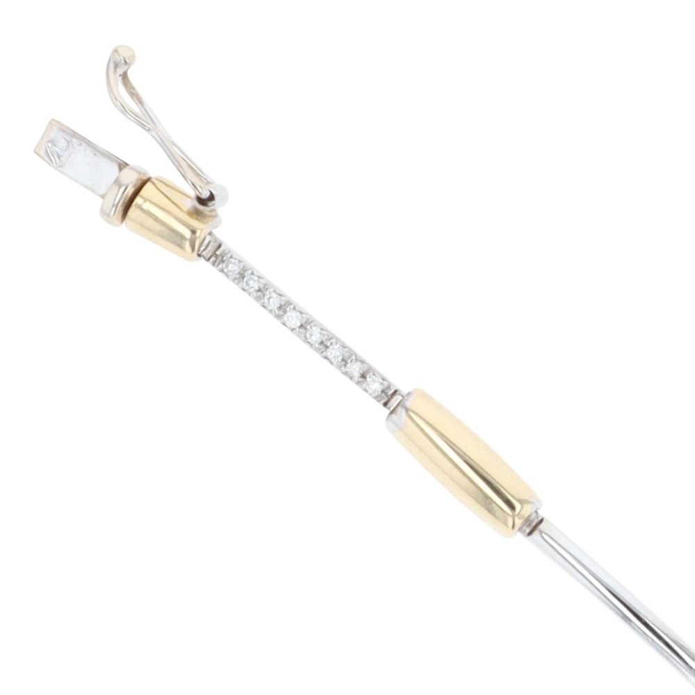 18ct Yellow And White Gold 0.15ct Brilliant Cut Diamond Bracelet 7.5"