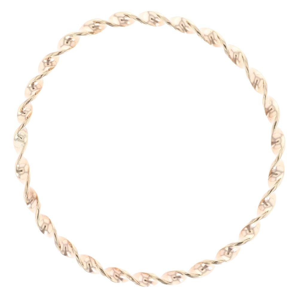 9ct Yellow Gold Patterned Twist Bangle