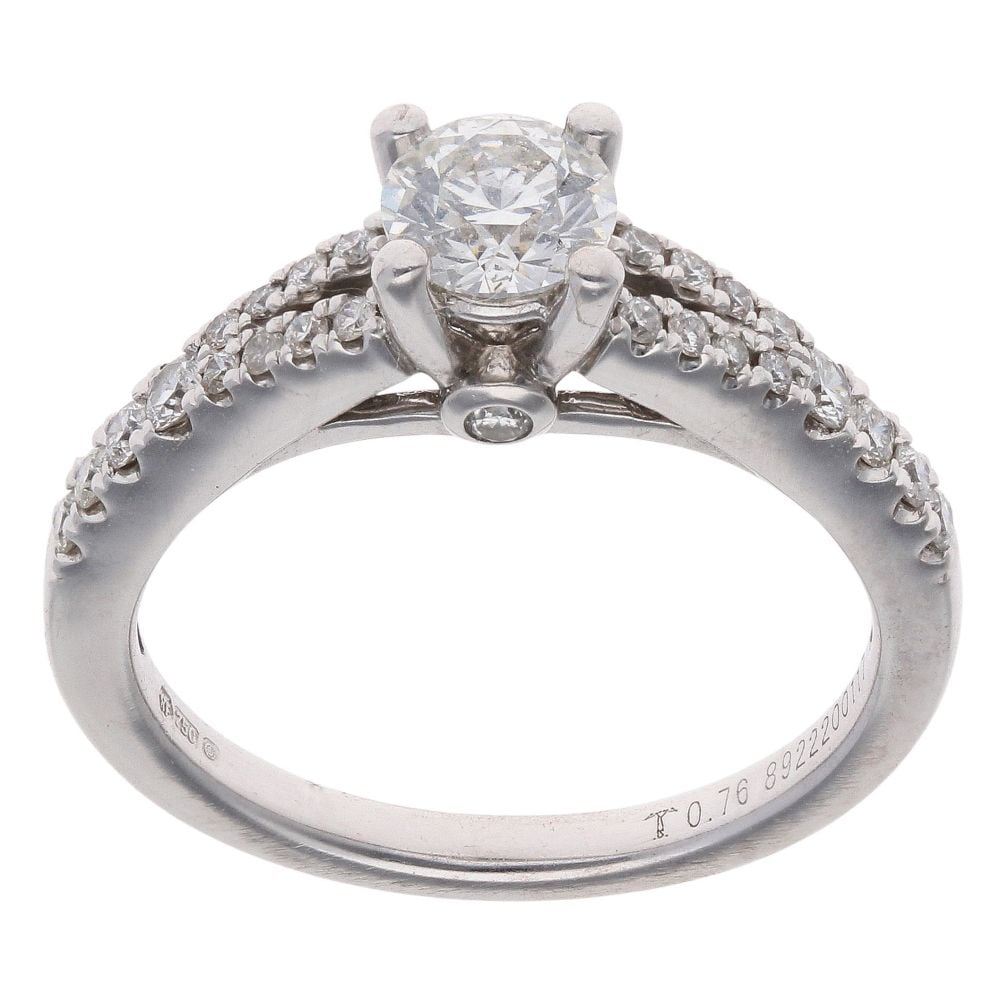 18ct White Gold 0.76ct Brilliant Cut Diamond Solitaire Ring