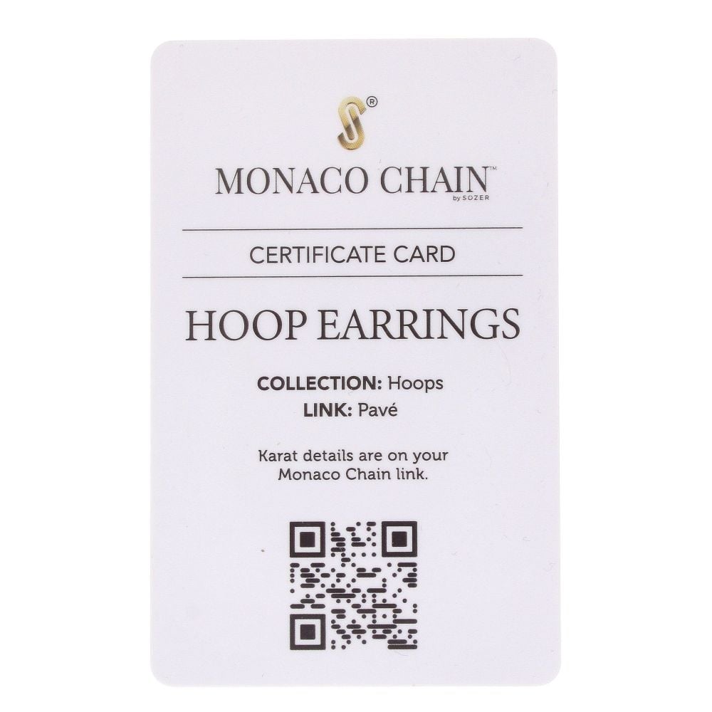 14ct Yellow Gold Monaco Classic Cubic Zirconia Pave Hoop Earrings