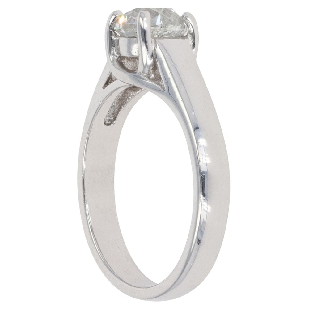 18ct White Gold 0.90ct Transitional Cut Diamond Solitaire Ring