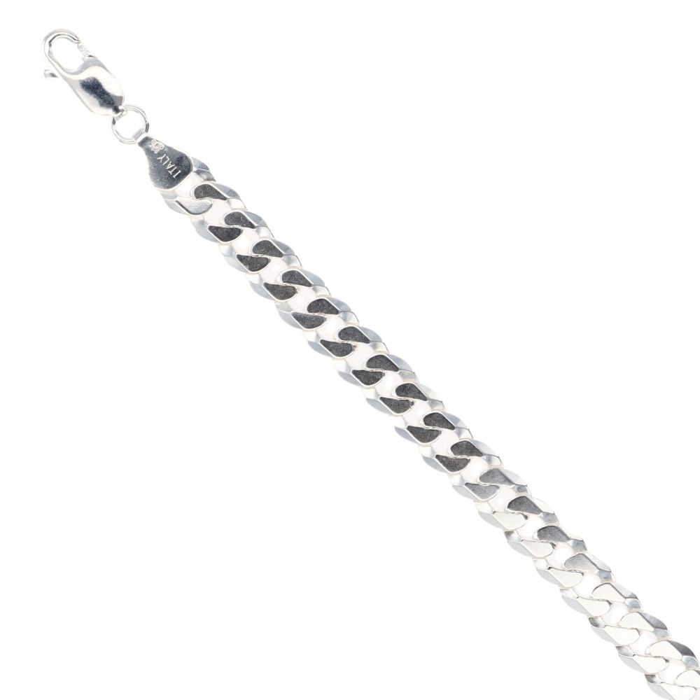 Silver Curb Bracelet 8.5" by Icesia