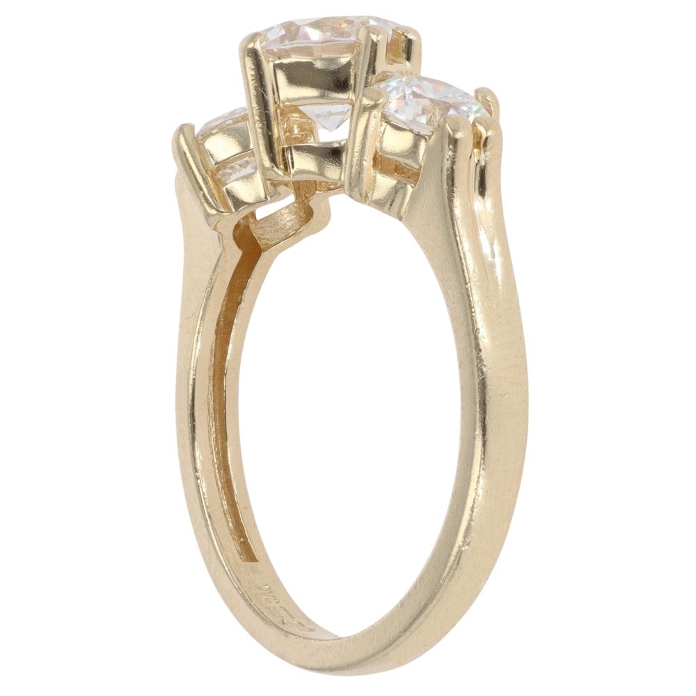 14ct Yellow Gold Cubic Zirconia Three Stone Ring