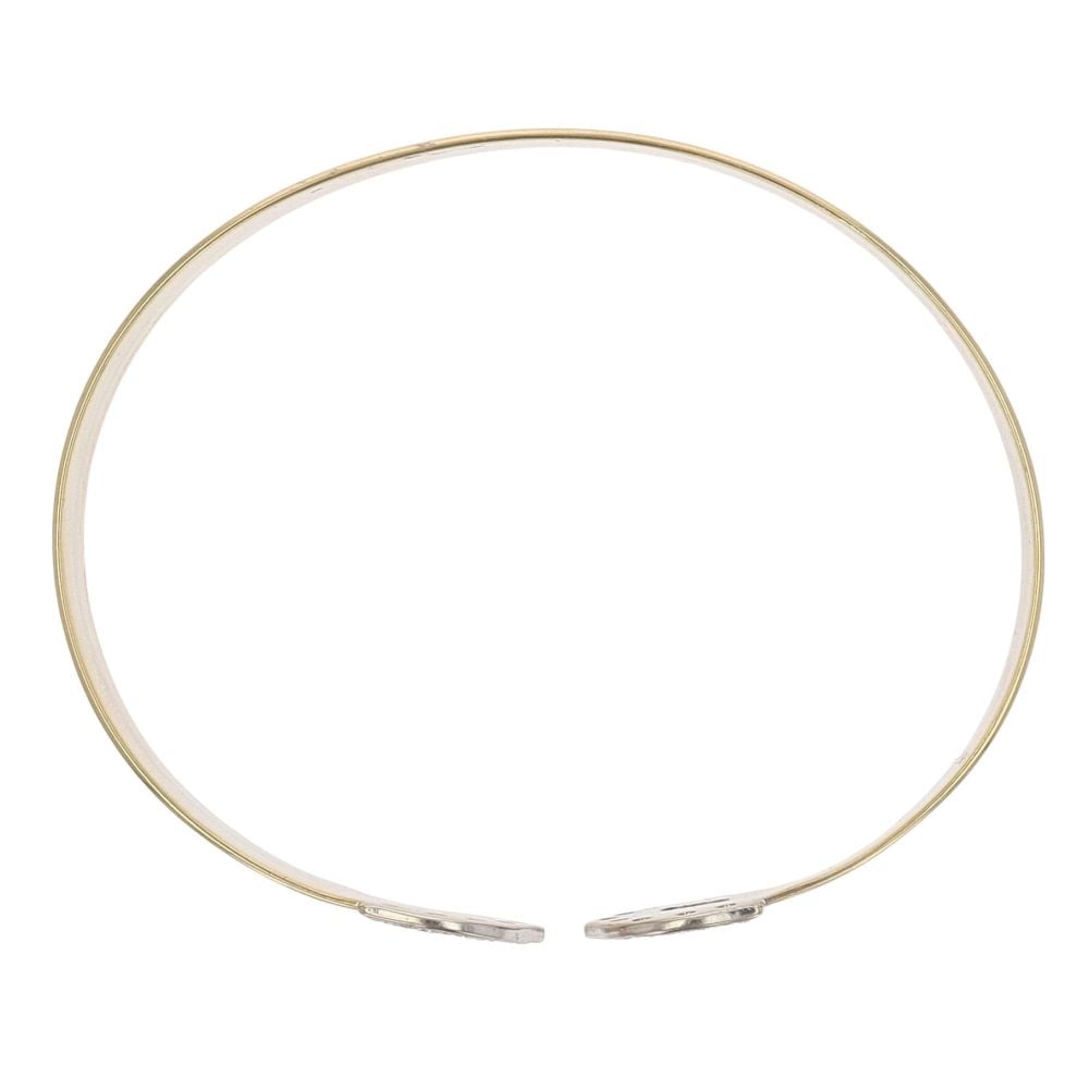 18ct Yellow White and Rose Gold Cubic Zirconia Torque Bangle