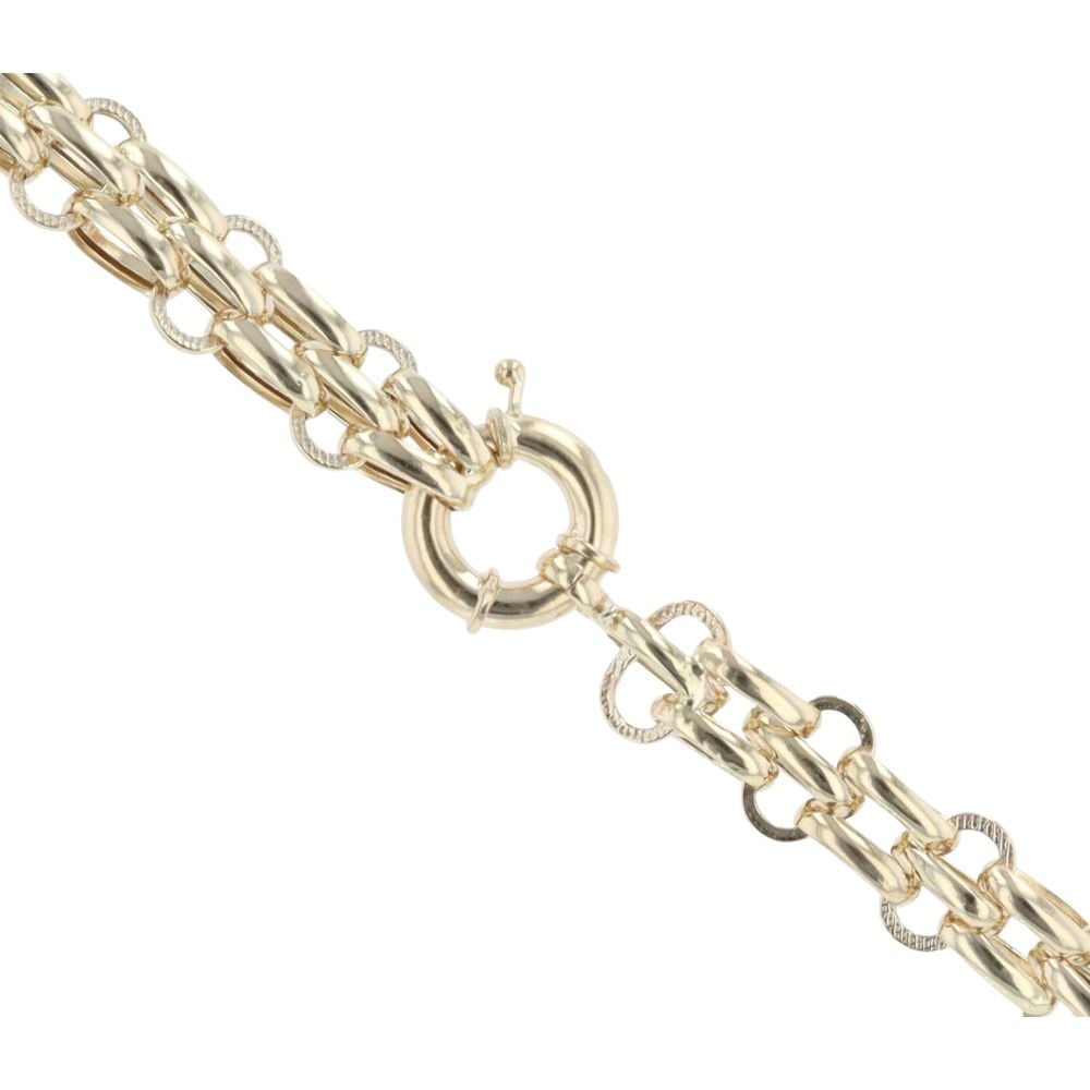 14ct Yellow Gold Cubic Zirconia Triple Heart Chain 20"