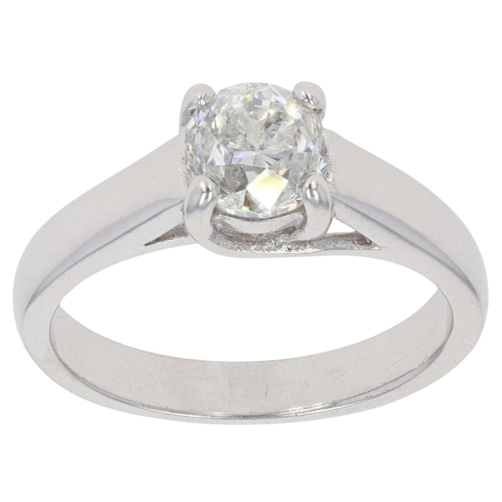 18ct White Gold 0.90ct Transitional Cut Diamond Solitaire Ring