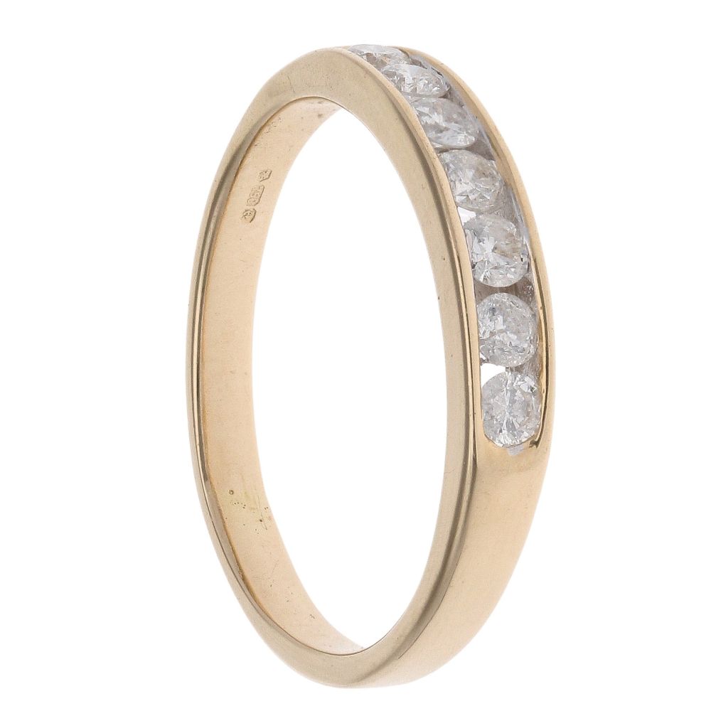 18ct Yellow Gold 0.25ct Brilliant Cut Diamond Half Eternity Ring ...