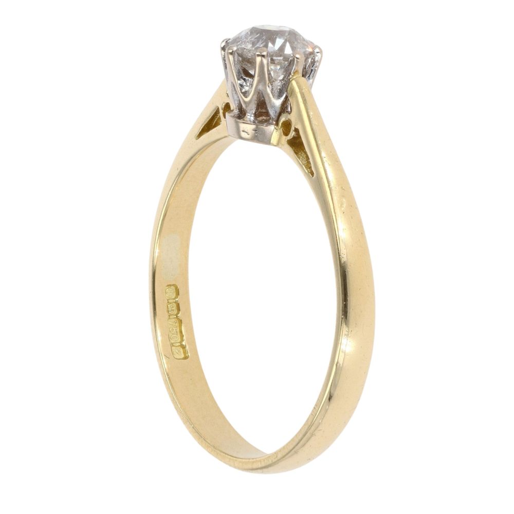 18ct Yellow Gold 0.50ct Old Cut Diamond Solitaire Ring