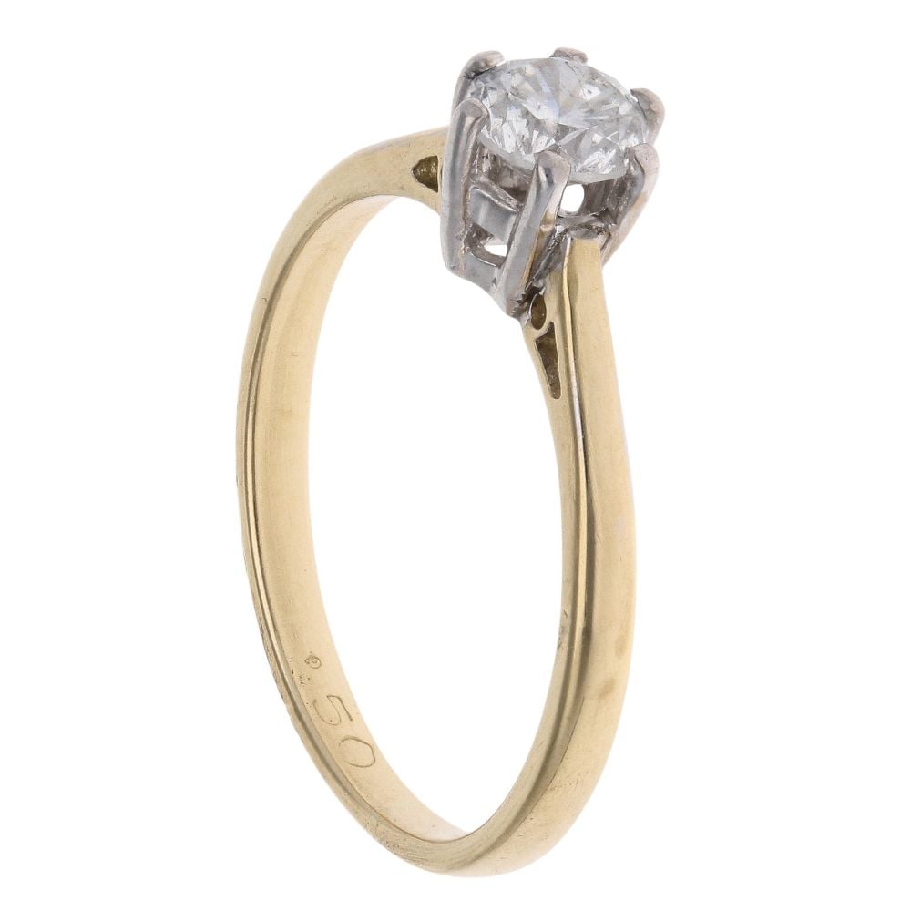 18ct Yellow Gold 0.50ct Brilliant Cut Diamond Solitaire Ring